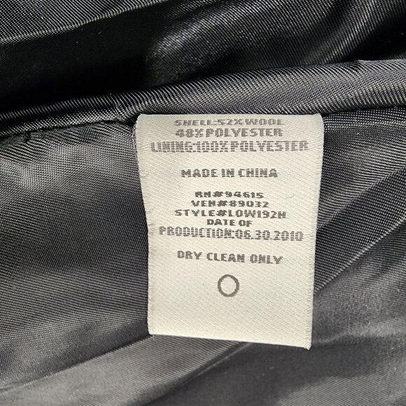 Hawke & Co Women's Size 14 Black White Herringbone Wool Blend Snap Jacket Coat - Picture 3 of 13